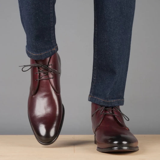 Oxblood Ankle-High Chukka Boot