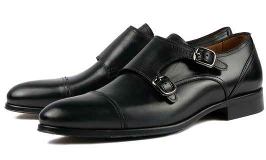 Double Monk Strap Black